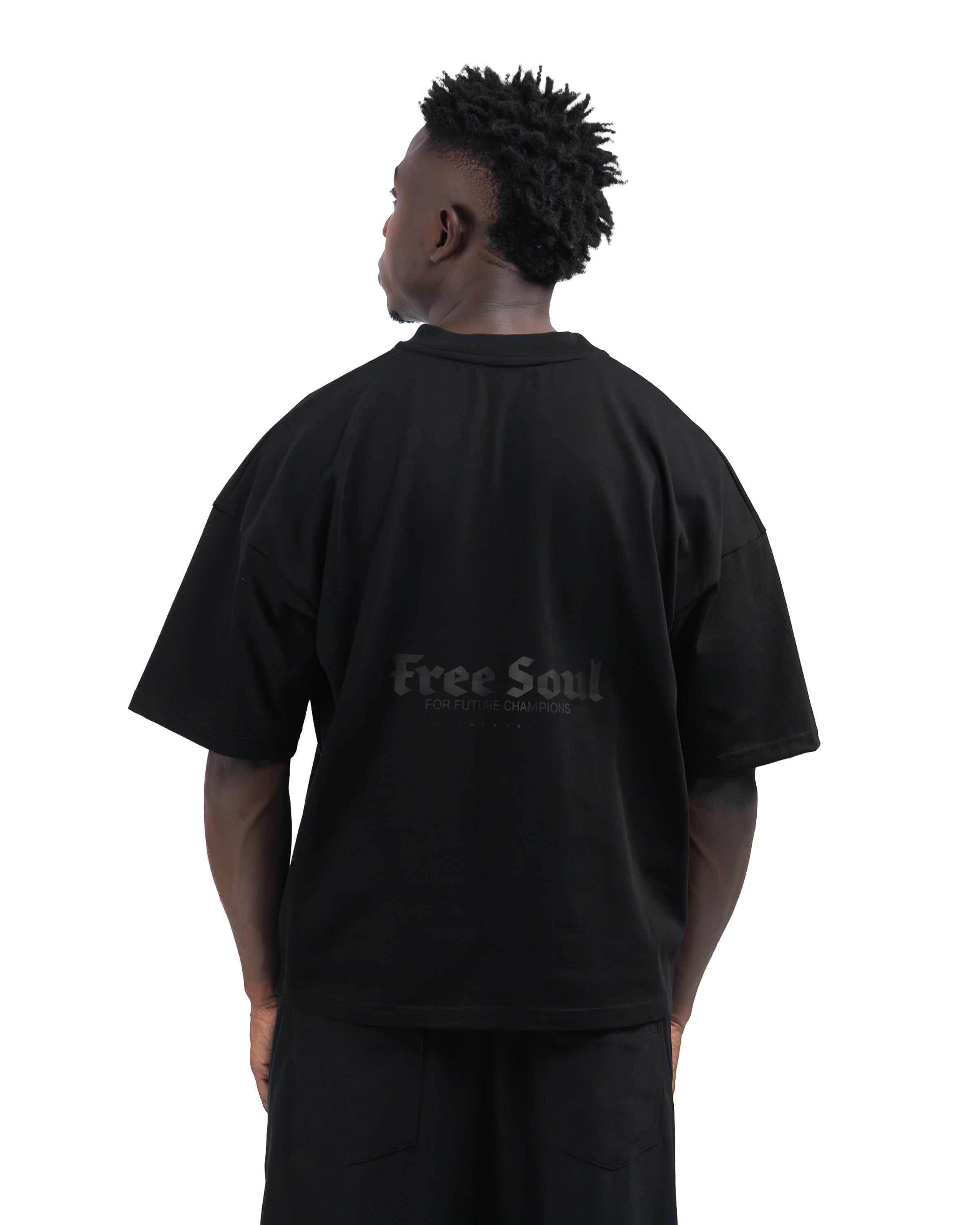 CHAMPIONS CLUB BOXY TSHIRT BLACK